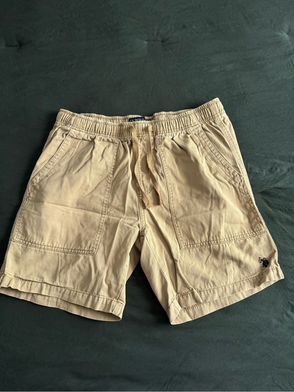 U.S. Polo Assn. Tan Elastic-Waist Cargo Shorts